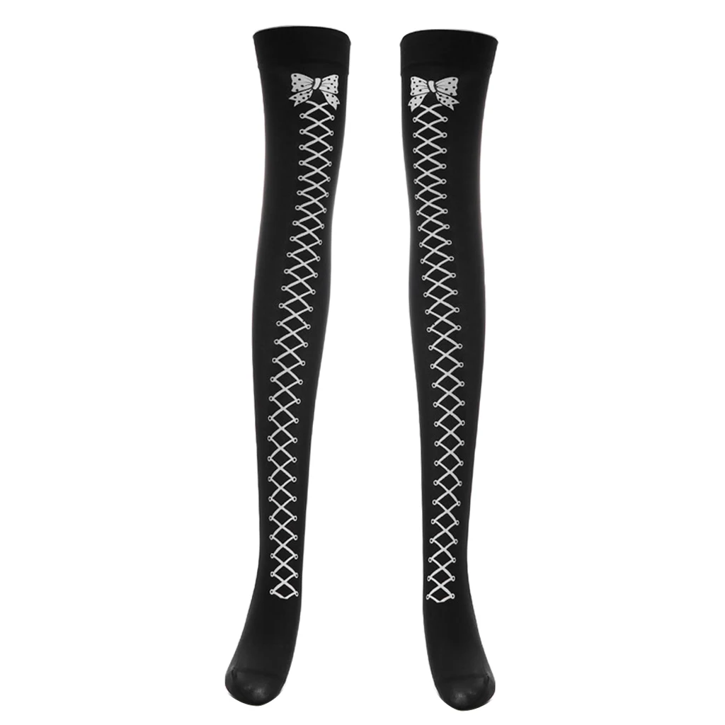 Women Girls Long Striped Socks Over Knee Thigh High Socks Stocking