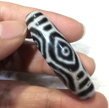 

Rare Magic Tibetan Old Agate DRAGON VEIN 6 DRAGON EYE Totem dZi Bead