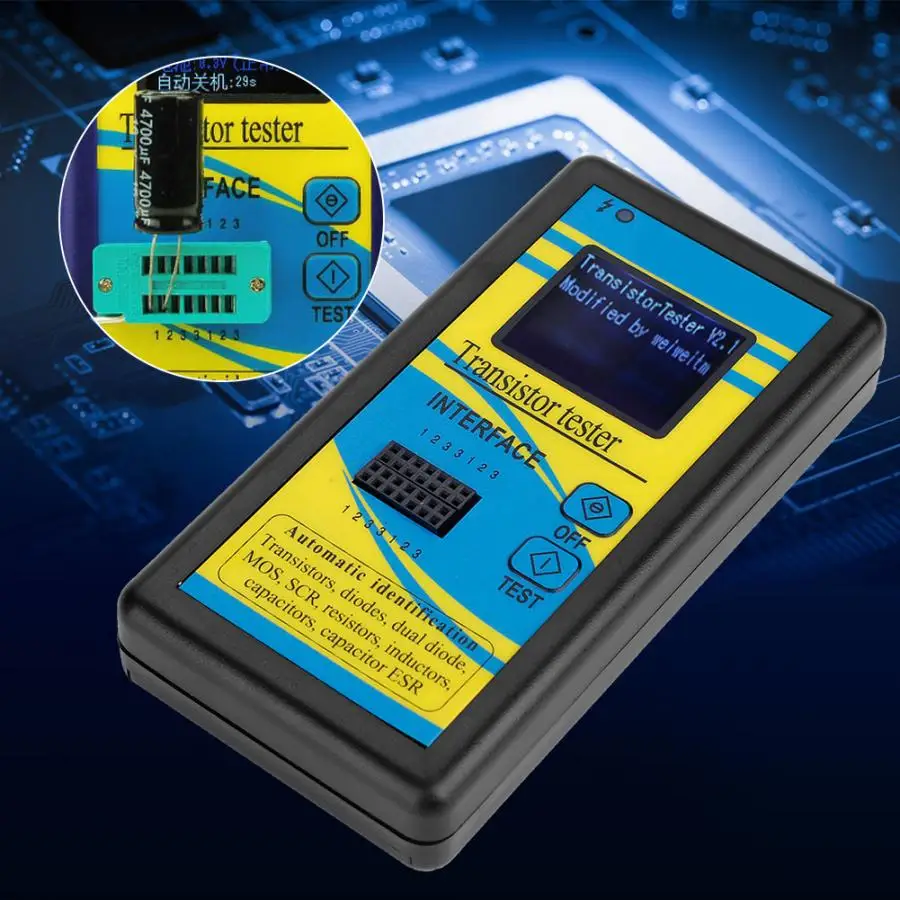 

Transistor Tester capacitance meter Multi-functional Transistor Tester With LED Display Diode Capacitance ESR Meter Capacitance