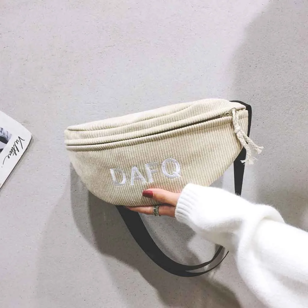 Chest Bag Women Corduroy Simple Shoulder Messenger Package Casual Pocket Fashion Chest Bag Package Crossbody Bags For Women#R5