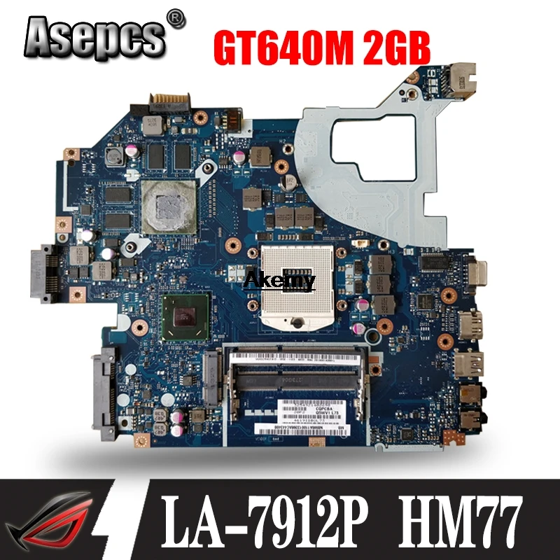 

For Acer aspire V3-571 V3-571G E1-571G Laptop Motherboard HM77 DDR3 NBRZP11001 Q5WVH LA-7912P GT640M 2GB