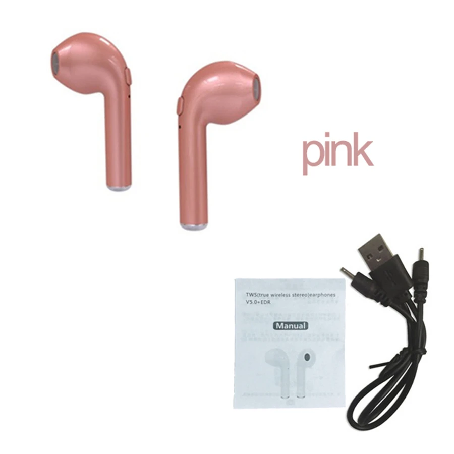A pair pin Мини-наушники Bluetooth беспроводные I7 i7s TWS Bluetooth спортивные стереонаушники наушники гарнитура с зарядкой для всех смартфонов - Цвет: A pair pin