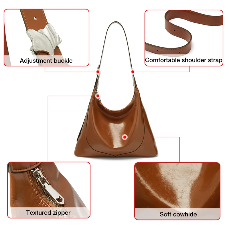 Foxer Demi Leather Women‘s Super Soft Retro Shoulder Bag