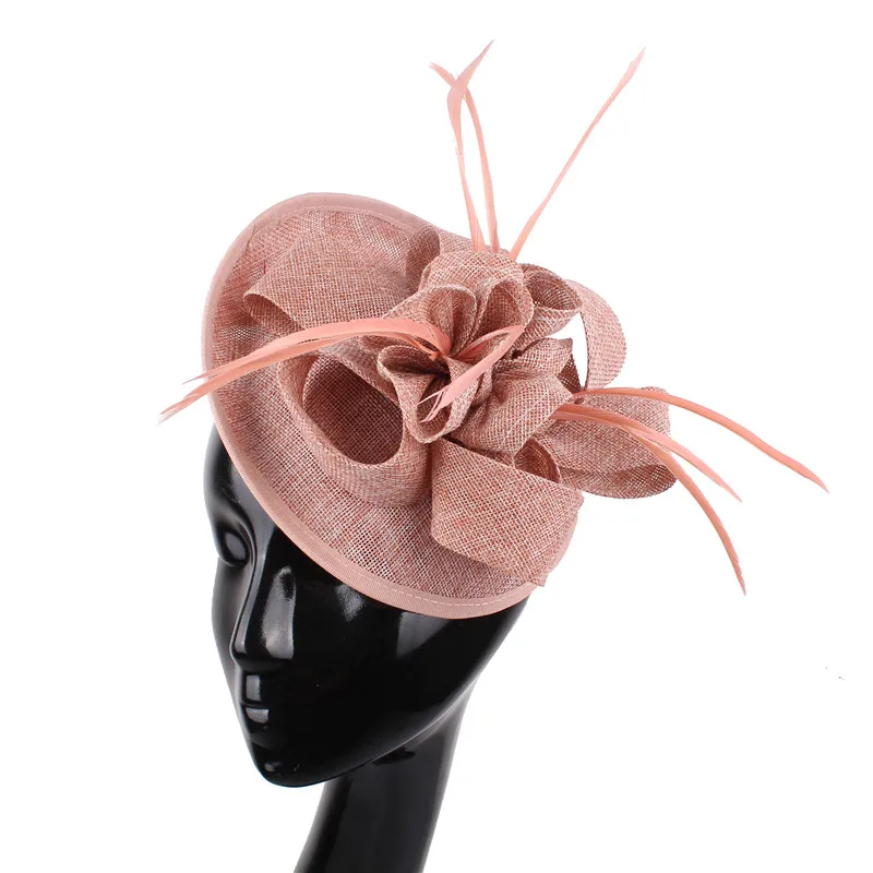 

Изумрудно-Зеленая Красивая Вуалетка шляпа для вечерние с украшением из перьев женская элегантная Свадебная шляпа Дамские аксессуары для волос