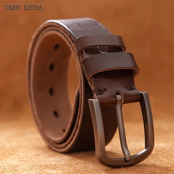 Cinture in vera pelle di mucca superiore per uomo cintura maschile da cowboy marrone vintage di design di lusso di alta qualità 1