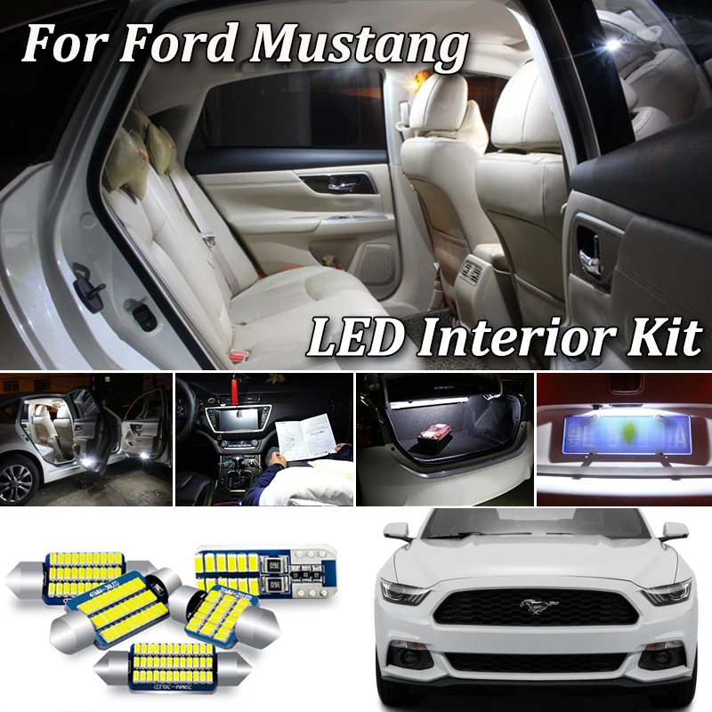 100% белый безотказный Canbus для Ford Mustang светодиодный светильник свет + комплект ламп