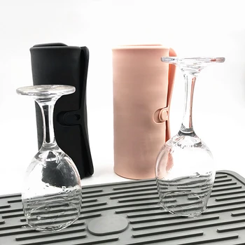 

Multifunctional Silicone Cups Cutlery Drain Insulation Pad Non-slip Placemat Foldable with Hanging Holes Household Cutlery Pad