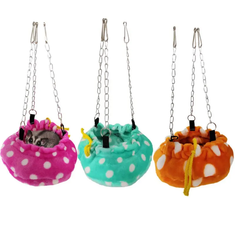 

Pet Birds Hamster Hanging House Small Animals Squirrel Warm Hammock Beds with Hanging Chains Rat Squirrel Soft House