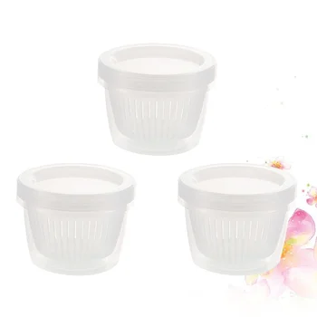 

3PCS Storage Box Portable Practical Circular Food Sealing Box Fruit Crisper for Home Refrigerator