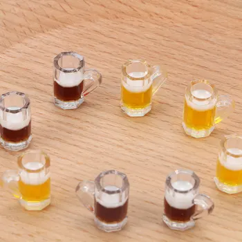 

2Pcs Mini Cups Crafts Doll House Beer Cups Miniature Kitchen Toys 1:12 Kawaii Tableware Drink Wine Bottles Decoration Figurines