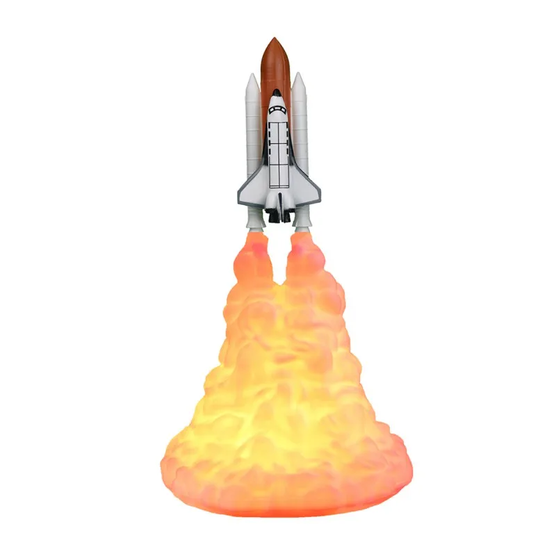 3D Печатный космический Shuttle Rocket креативный Ночник светильник Moon для любителей
