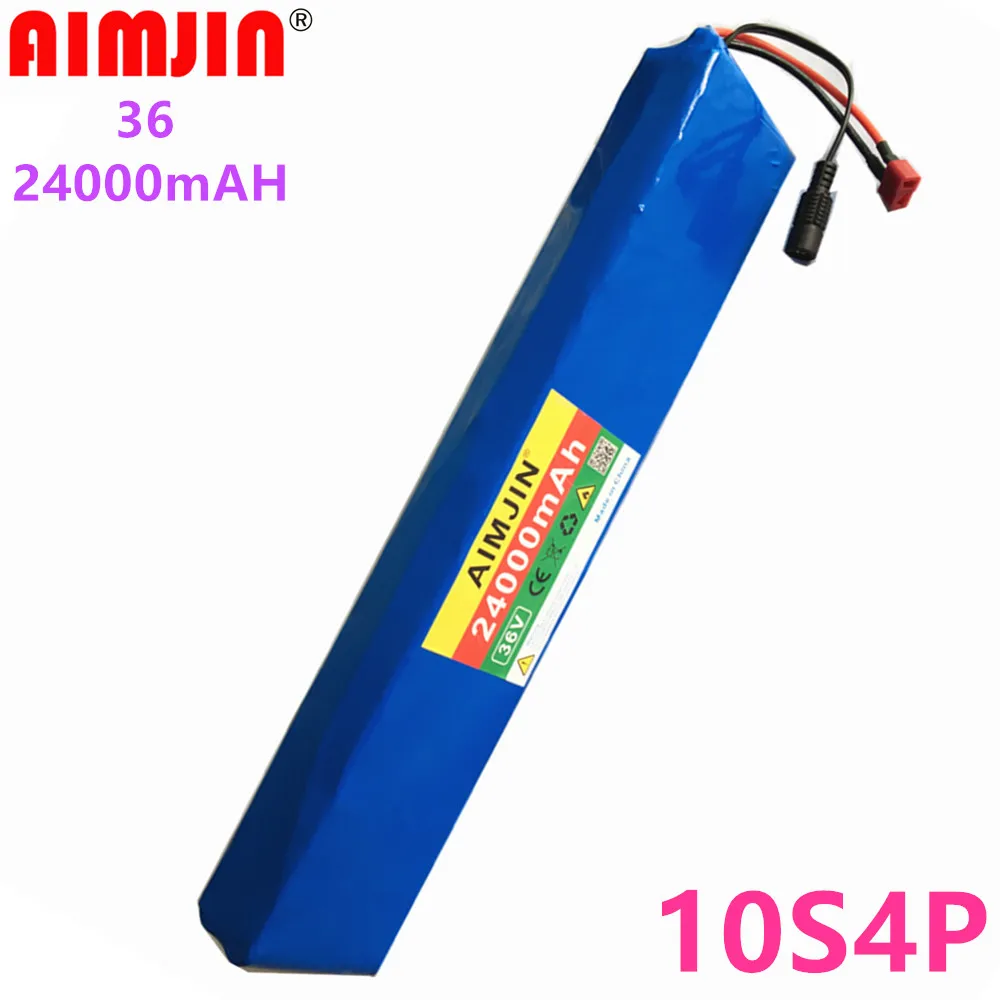 Аккумулятор T type 36 в 10S4P 24Ah 1000 Вт В 24 000 мАч BMS + зарядное устройство 42