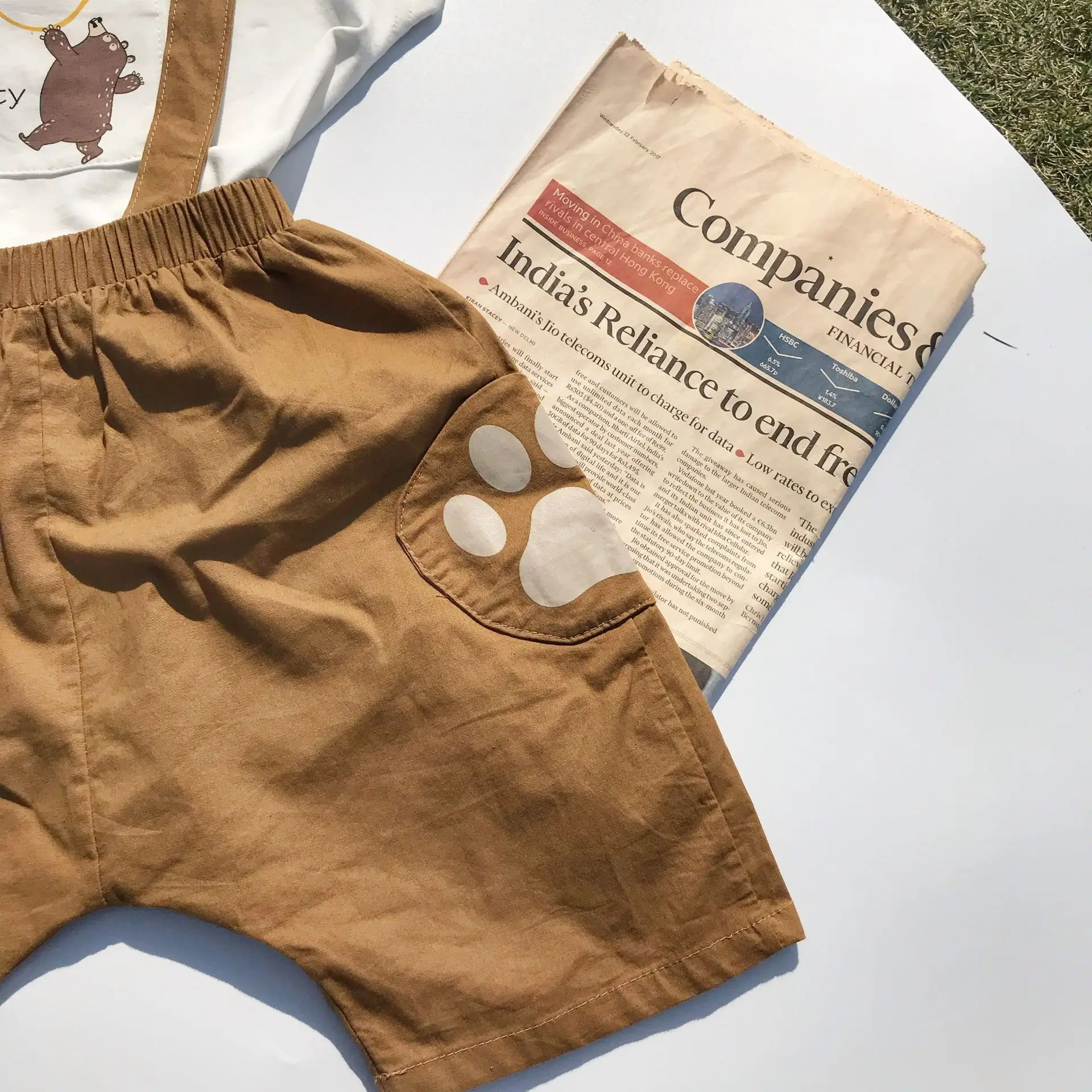 

2019 Summer New Style Baby Suspender Strap Set cartoon ku Children Short Sleeve T-shirt Suit New Style Childrenswear