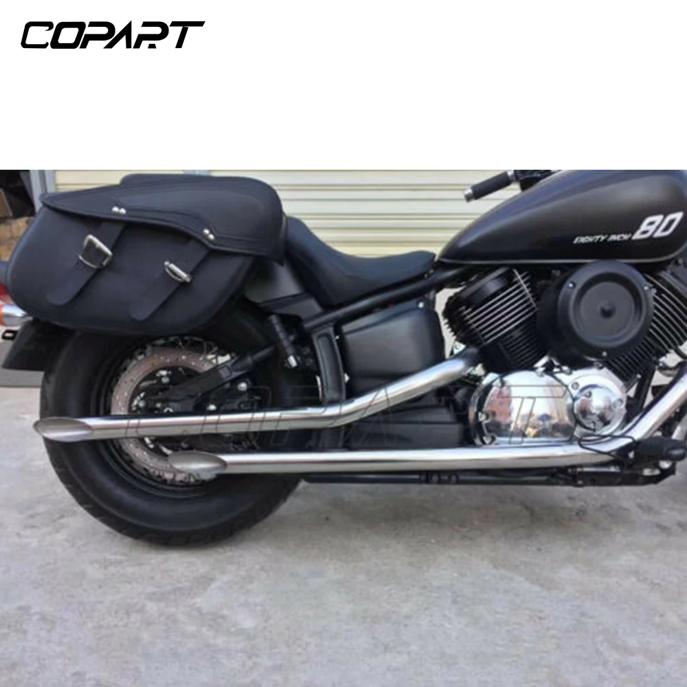 Для Yamaha V-Star V Star 1100 Мотоцикл Шахматная выхлопная труба дефлектор в сборе с глушителем съемный глушитель хромированный слипоны