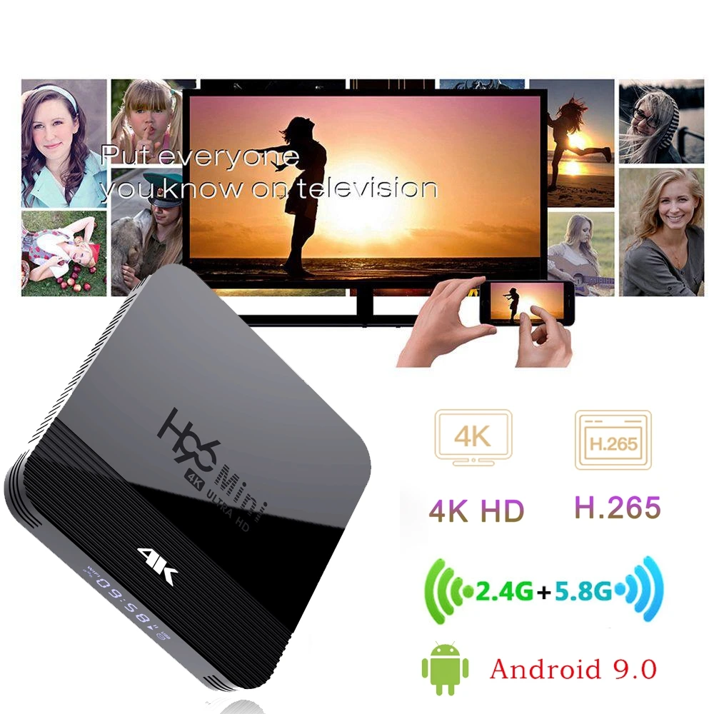 H96 мини H8 приставка Android 9,0 Google голосовой помощник Bluetooth 4K RK3318 2 Гб 16 Гб домашний аудио медиа плей Netflix Youtube