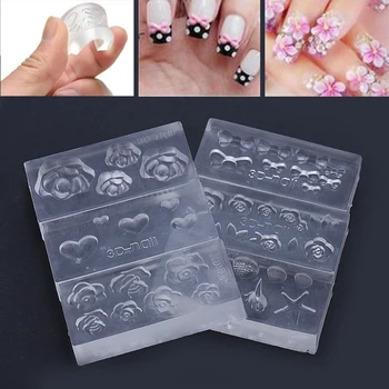 

6Pcs/Set Flower Shell Heart Bow 3D Nail Art Template DIY Design Manicure Kit Nails Tips Tool Accessories Ongles Design For Nails
