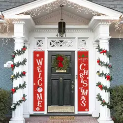 Добро пожаловать с Рождеством баннер Рождество висячий знак для внутреннего наружной двери дисплей Декор рождественские навесные