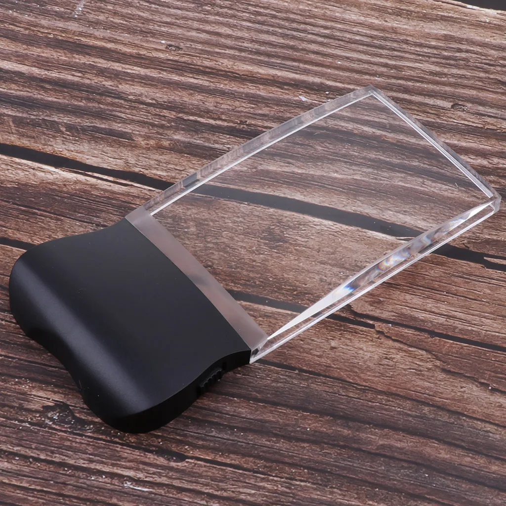 Rectangular Magnifying Glass with LED Light Handheld Magnifier Light For Low Vision Seniors Reading, with Drawstring Pouch