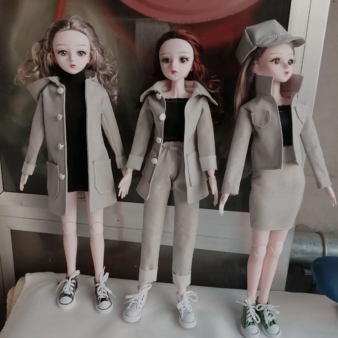 

Одежда для кукол BJD SD, 3 точки, 60 см, Зимняя Одежда для куклы, зимняя толстовка, ветровка, пальто, современная модная повседневная одежда, черная нижняя рубашка