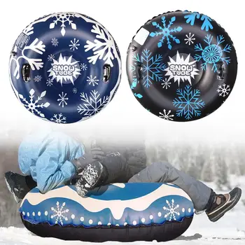 

Floated Skiing Board 47 Inch Winter Inflatable Ski Circle With Handle Durable Children Adult Outdoor Snow Tubes Skiing Tools 8