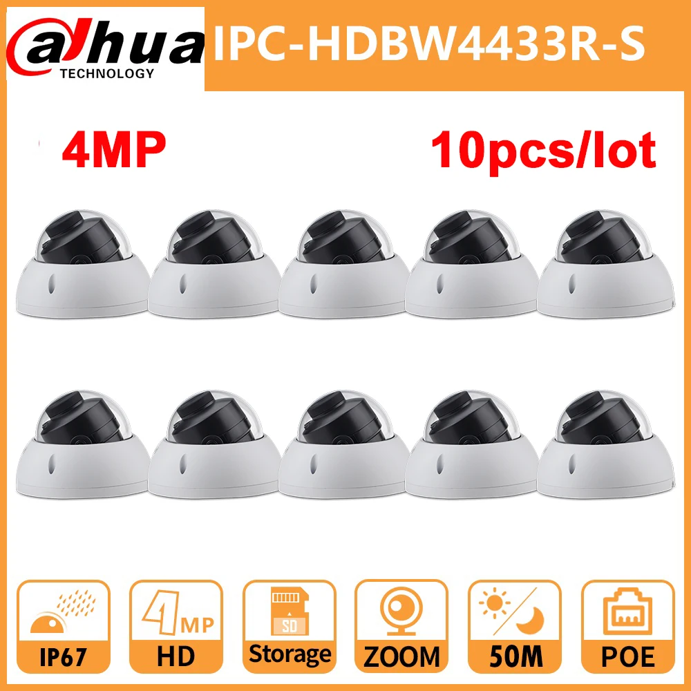 

Dahua 4MP IP Dome Camera IPC-HDBW4433R-S CCTV HD Network IR50M IP67 waterproof vandalproof with POE replace IPC-HDBW4431R-S