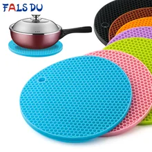 Esteira de silicone resistente ao calor, suporte multifuncional redondo para copo, antiderrapante e não escorregadia para mesa, acessórios de cozinha, 2 peças
