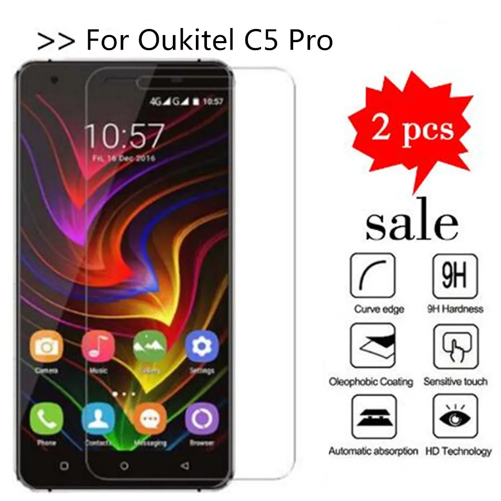 2 шт. закаленное стекло для Oukitel C5 Pro защита экрана премиум класса Защитная пленка