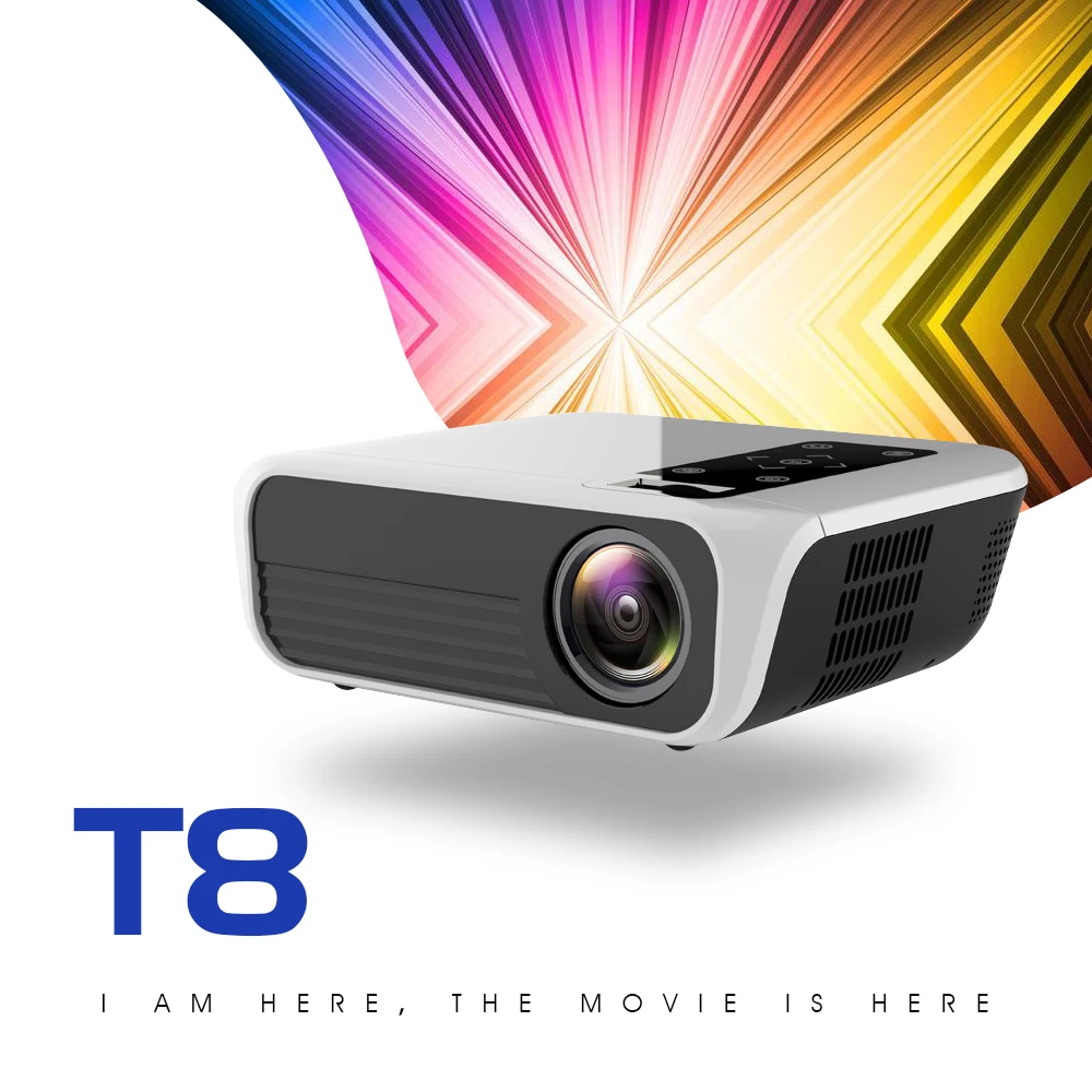 Real tv T8 Full HD 1080P проектор 4K 5000 люмен кинопроектор видеопроектор HDMI USB AV с подарком