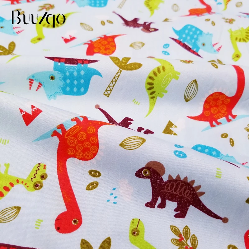 dinasour Buulqo хлопок саржа ткань дети мультфильм хлопок Лоскутная Ткань DIY шитье стеганое жир четверти материал для ребенка и ребенка - Цвет: dinasour