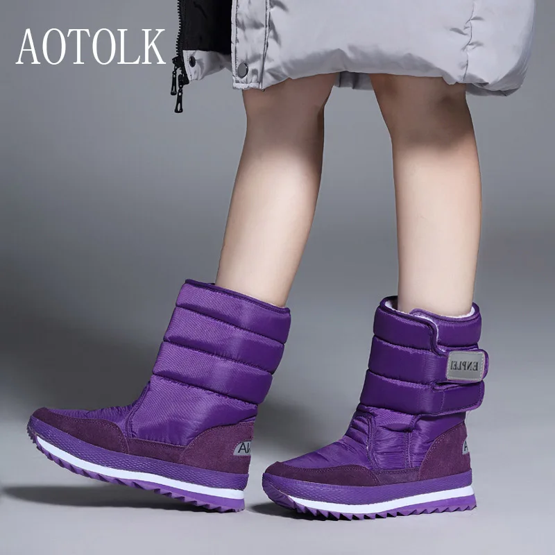 

Snow Boots Women Ankle Shoes Winter Warm Boots Female Warm Plush Casual Shoes Platform Slip On Plus Size Waterproof Ladies Boot