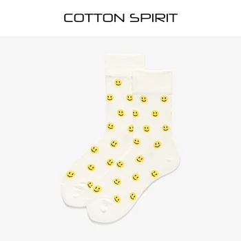 

A pair of smiling socks children Korean socks Japanese girl college style pure cotton socks cute cartoon