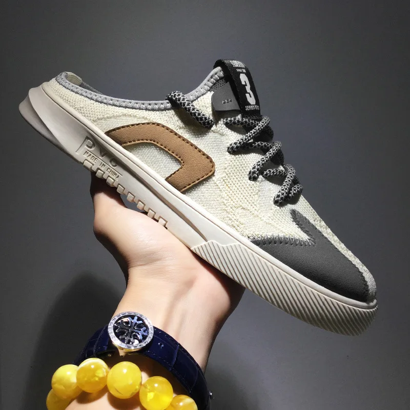 

Autumn Men Slippers Shoes 2020 Fashion Mesh Slippers Fashion Beach Sandals Casual Flat Slip On Flip Flops zapatos hombre
