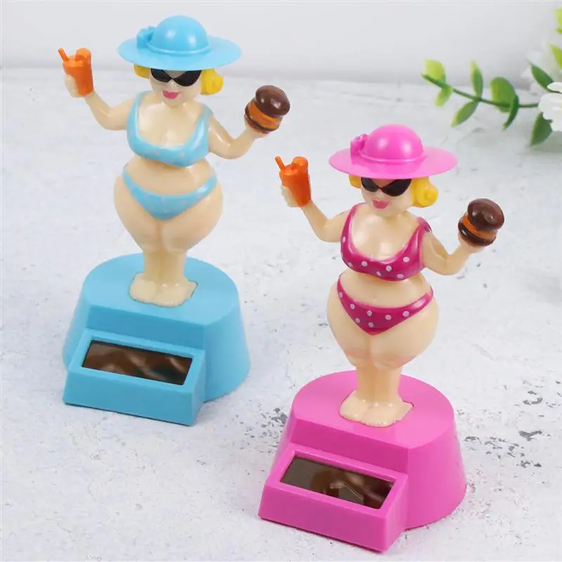 

2pcs Solar Dancing Bikini Girls Car Ornament Adornment Funny Swinging Dolls Car Decor Gift Desktop Decoration