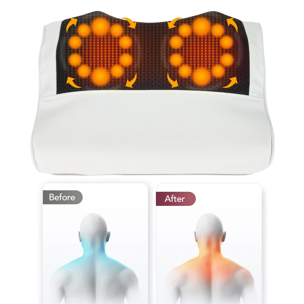 Neck Healthy Relaxation Shiatsu Electric Back Massager Neck Shoulder Massager Pillow Infrared Heating electric Muscles Relaxer