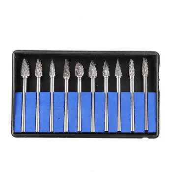 

New 10X Tungsten Steel Dentist Dental Burs Lab Burrs Tooth Drill Tool Set # #