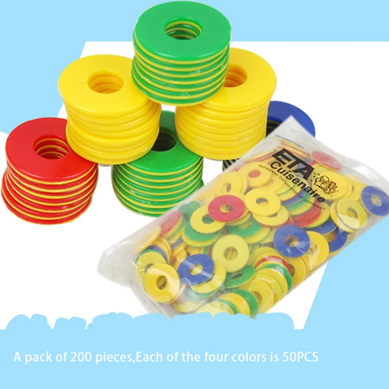 

2019 200Pcs Plastic Chip Coin Set Game Currency Kindergarten Children Learn Points Coins Counting Chips Toys