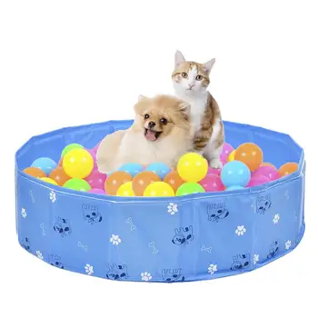 

Foldable Pet Dog Bathing Bathtub Cute Cat Footprints Puppy Print Pvc Pool Dog Pet Play Swimming Pool For Dog Cat Waterproof
