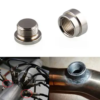 

O2 Stainless Steels Oxygens Sensor Extender Weld On Bung+Plug Nut+Cap Kit