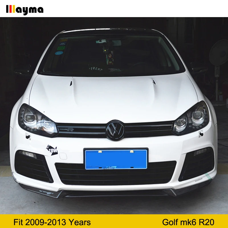 Golf 6 R20 БНР Стиль углеродного волокна передний бампер спойлер для Volkswagen юбка VW Mk6 3