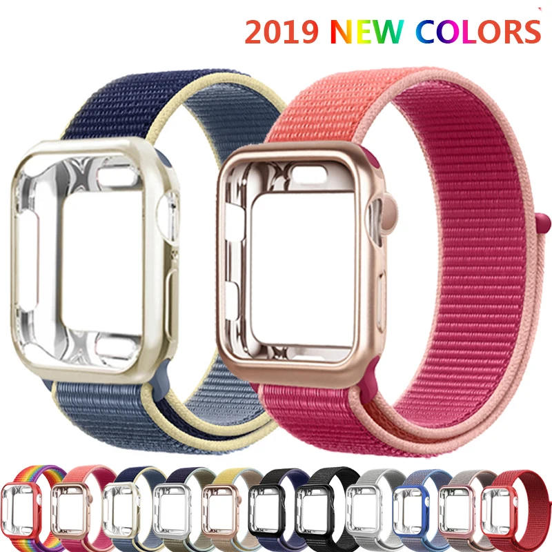 

Sport Loop strap for Apple watch band case 4 5 3 44mm 40mm watchband nylon Breathable bracelet belt for iwatch band 3 42mm 38mm