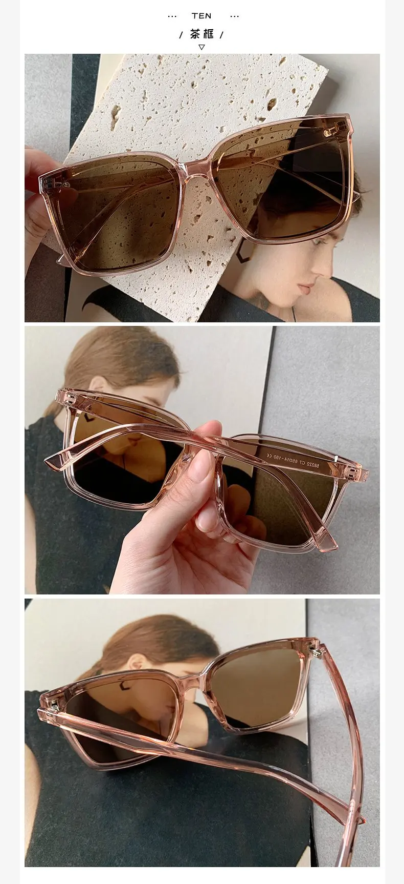 coach sunglasses Korean Version of Brown Square Frame Polarized Sunglasses Face-displaying Small Glasses, Anti-ultraviolet Big Frame Sunglasses best sunglasses for women