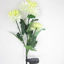 Наружное солнечное питание хризантемы цветок водонепроницаемое светодиодное ландшафтное освещение для сада, патио, газона, двора, тропинки, свадьбы