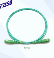 

FASO 50Pcs SC/APC Fiber Optic Patch Cord SX Core 1.6mm Single Mode G652D/G657A1/G657A2 Aqua Jumper LSZH Jacket