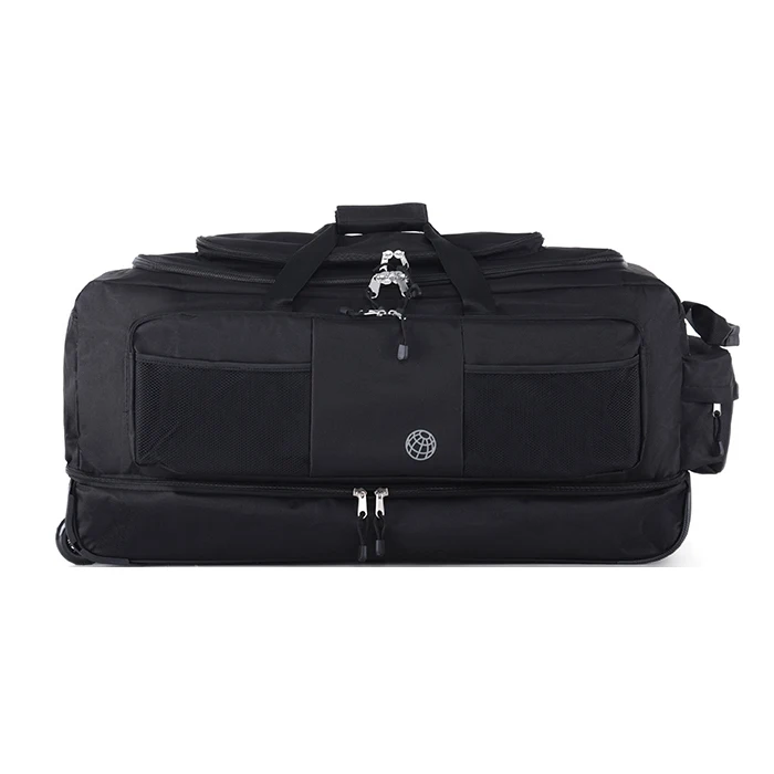 Легкий чемодан на колесиках большой емкости 30 дюймов дорожная сумка с колесиками Оксфорд холст складной багаж свет путешествия valise - Цвет: Black