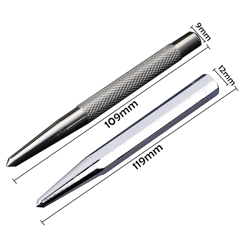 Super Strong Automatic Center Punch Anti Slip Knurling Handle Steel Spring Loaded Loaded Metal Drill Marking Center Punch Tool