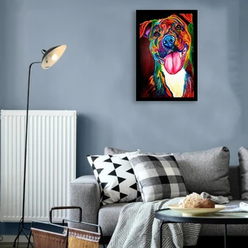 

Paint By Numbers Kits for Adult, DIY Canvas Painting for Adults Beginner-Color Dog
