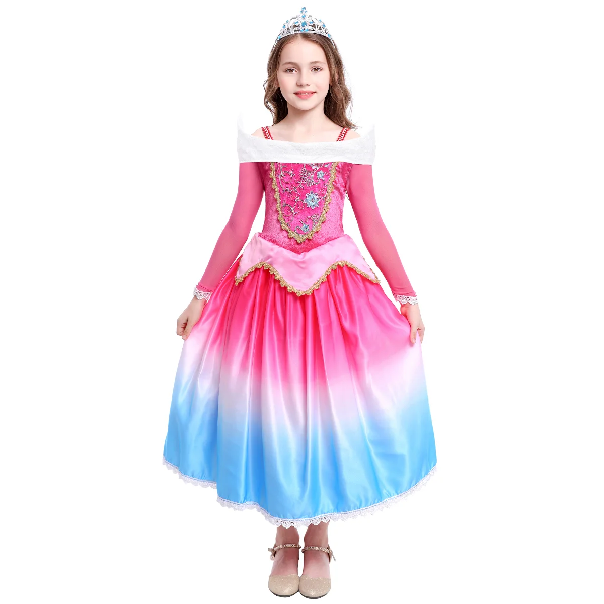 Платье Спящей красавицы; карнавальный костюм сказочной принцессы для девочек; платье принцессы Авроры; нарядное платье для карнавала; платье для девочек