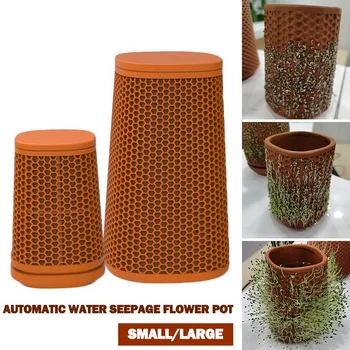 

Auto Watering Ceramic Flowerpot for Indoor Plants with Auto Water Seepage Honeycomb Flowerpot Self Watering Flower Plants