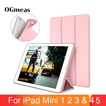

Case For Apple iPad Mini 4 3 2 1 Case Slim Fit Pu Leather Soft Silicone Trifold Stand Smart Cover for iPad Mini 5 Case