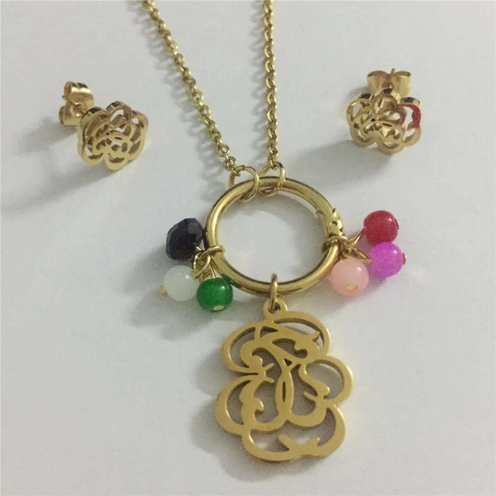 Online Bär schmuck set edelstahl bär ohrringe halskette anhänger schmuck set teil zubehör perlen charme schöne sharp schmuck geschenk